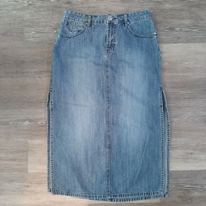 No Boundaries Denim Slit Skirt